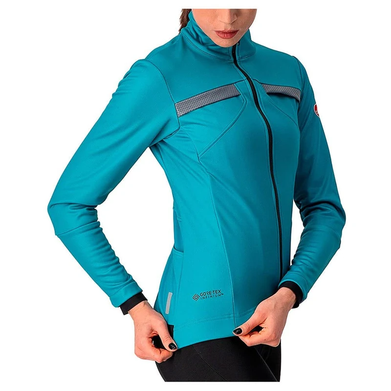 CASTELLI 4518541-324 DINAMICA JACKET Jacket Women's Teal Blue/Silver Reflex M