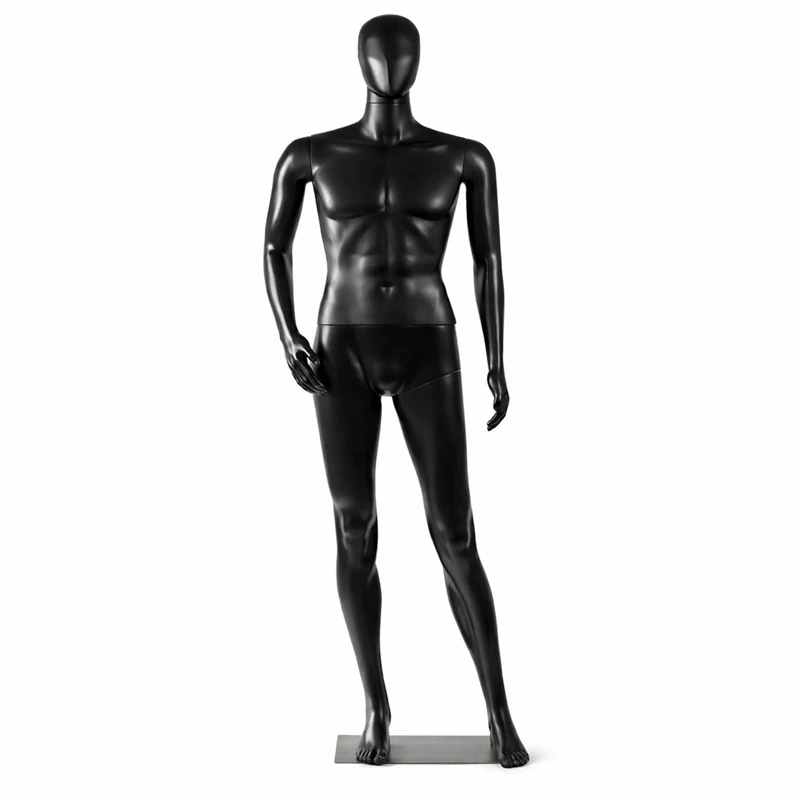 SereneLife Male Mannequin Body 185cm,Tall Full Body Shop Mannequin With Adjustable Head, Flexible Limbs And Detachable Design, Perfect For Clothing Stores, Boutiques, Exhibitions And More(Black)