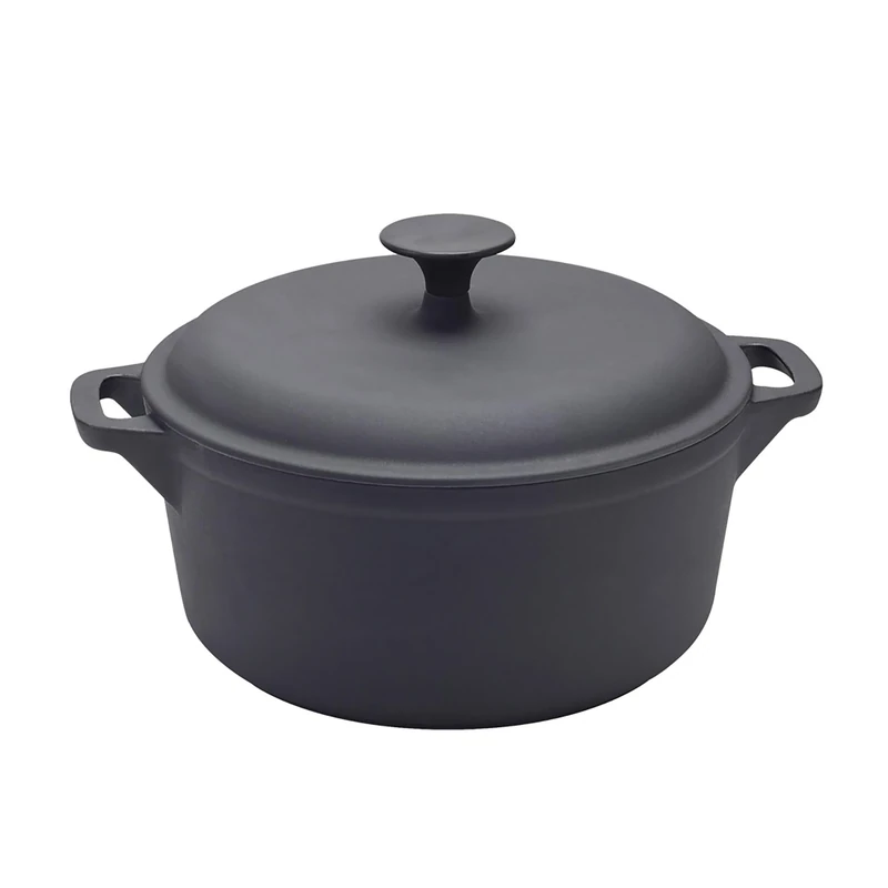Double glazed cast iron casserole outside and inside 28 cm.