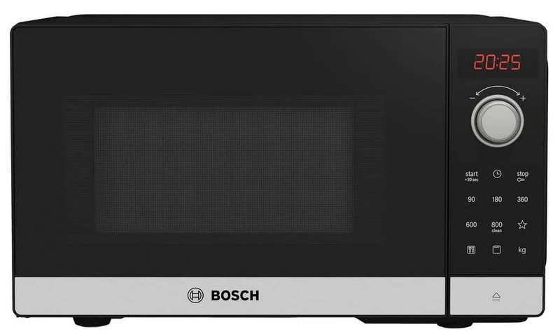 Bosch FEL023MS2 Series 2 Microwave, 26 x 44 cm, 800 W, 27 cm Rotating Plate, Hinge on the left, AutoPilot 8, 8 Automatic Programs, Support for Cleaning, LED Touch Screen, Stainless Steel