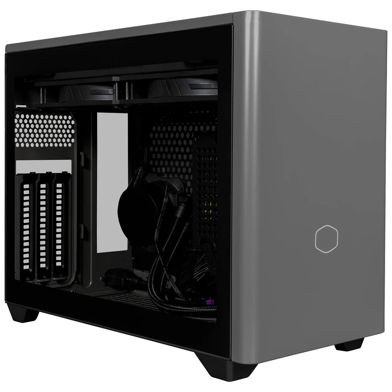 Cooler Master MasterBox NR200P MAX UK Plug Mini-ITX PC Case - Tempered Glass Side Panel, 280mm AIO CPU Cooler, 850W 80-PLUS Gold PSU Fully Modular, Vertical GPU Support with PCI-e 4.0 x16 Riser Cable