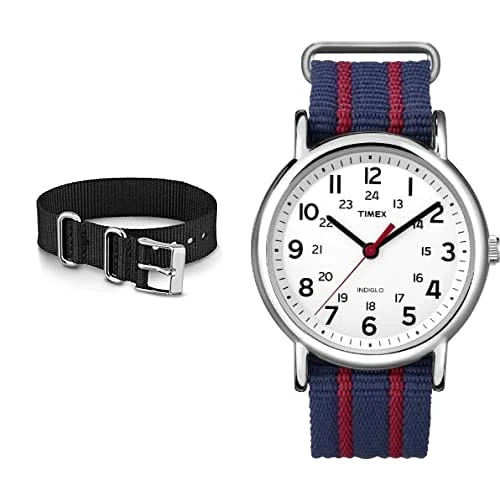 Timex Women's 16 mm Fabric Slip-Thru Single Layer Strap TW7C03500 + Weekender 38 mm Watch T2N747PF