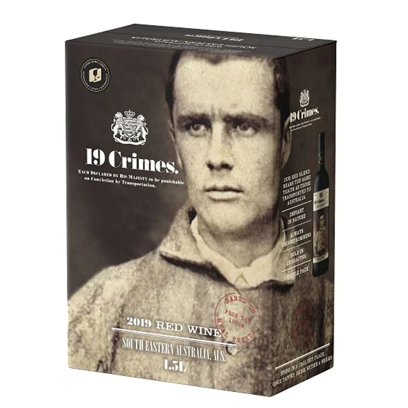 19 Crimes Red Wine Box from South Eastern Australia, 1500ml (Packaging may vary)