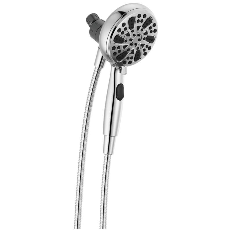 Delta Faucet 6-Spray SureDock Magnetic Shower Head with Handheld Spray, Chrome Shower Head with Hose, MagnaTite Docking