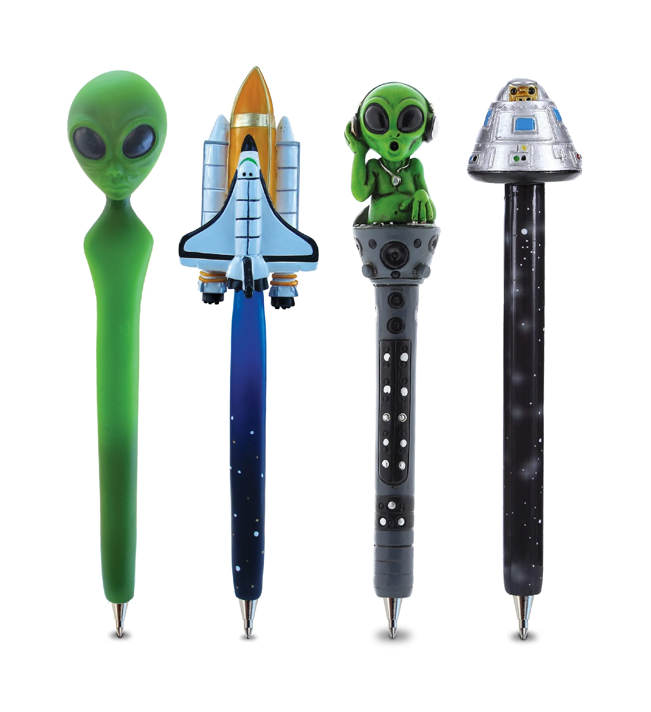 Planet Pens Space Collection Novelty Pen - Kids and Adults Office Supplies Ballpoint Pen, Space Shuttle, Alien, Alien Dj, Space Craft Writing Pen for School and Office