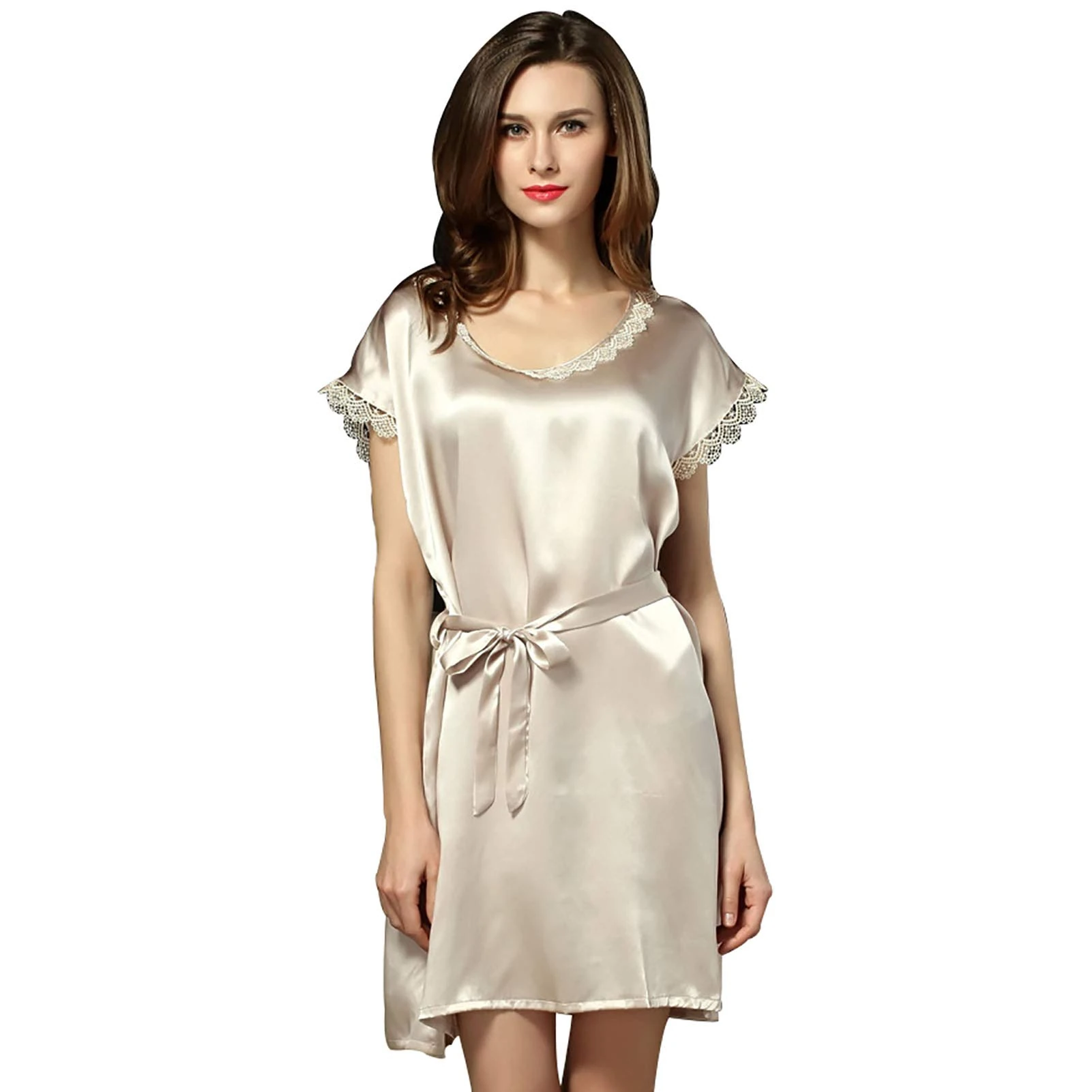 AIYIFU Silk Pajamas for Women Sleeveless Sleepwear Womens Luxury Silk Nightwear Soft Pj Loungewear,Silver