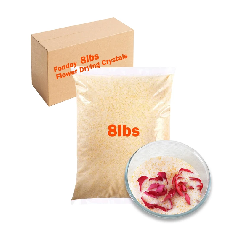 Fonday 6LBS(2.73Kg) Silica Gel Flower Drying Crystals Fine Crystals Color Indicating Reusable,Bead Size<1mm