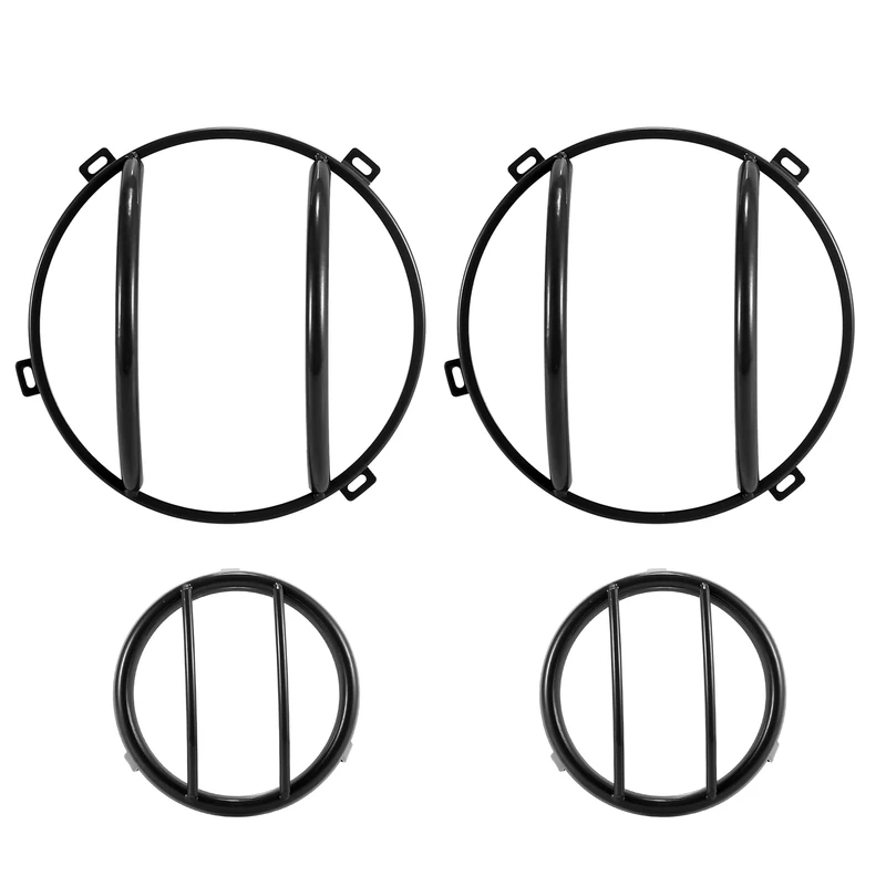 X AUTOHAUX Car Headlight Turn Signal Grill Guard Protector Cover Kit Black