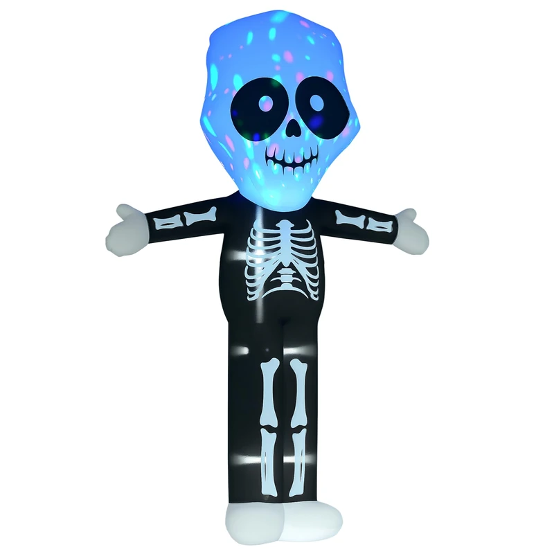 HOMCOM 3m Halloween Inflatable Skeleton Ghost Decoration LED Lighted