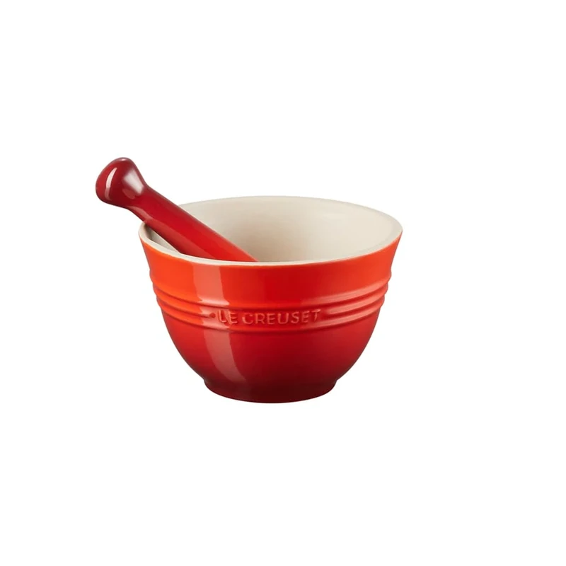 LE CREUSET 300ml Mortar & Pestle Cerise -Global 4c Box