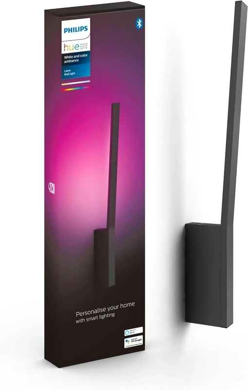 Philips Hue Liane White and Colour Ambiance Smart Wall Light LED [Black] Works with Alexa, Google Assistant and Apple Homekit
