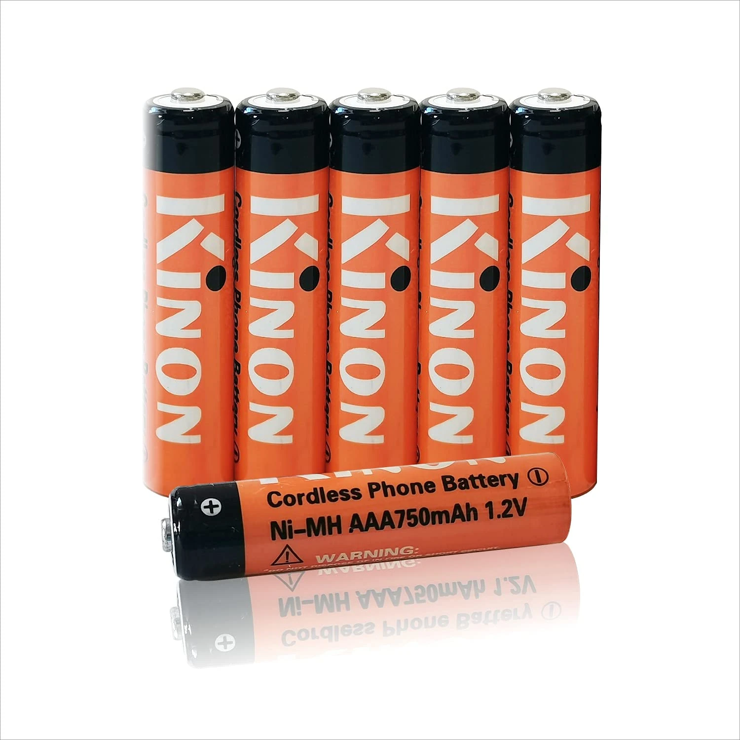 Kinon NiMH AAA 1.2V Rechargeable Battery for Panasonic Cordless Telephone 400mAh BK40AAABU 550mAh HHR-55AAABU 630mAh HHR-65AAABU and 750mAh HHR-75AAA/B (6 Pieces)
