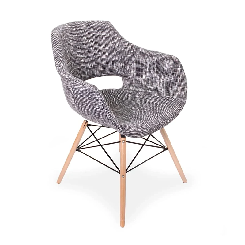 Life Interiors: Olivia Fabric Chair | Dining Chair | Upholstered | Fabric | Round Tub Chair | Modern Fabric Chair | Lounge, Kitchen, Dining, Café, Dresser Chair | (Dark Grey, 1)