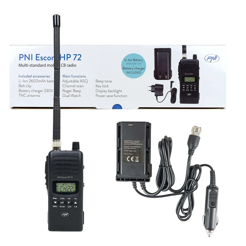 CB Radio PNI Escort HP 72 with 12V-24V power adapter and external antenna