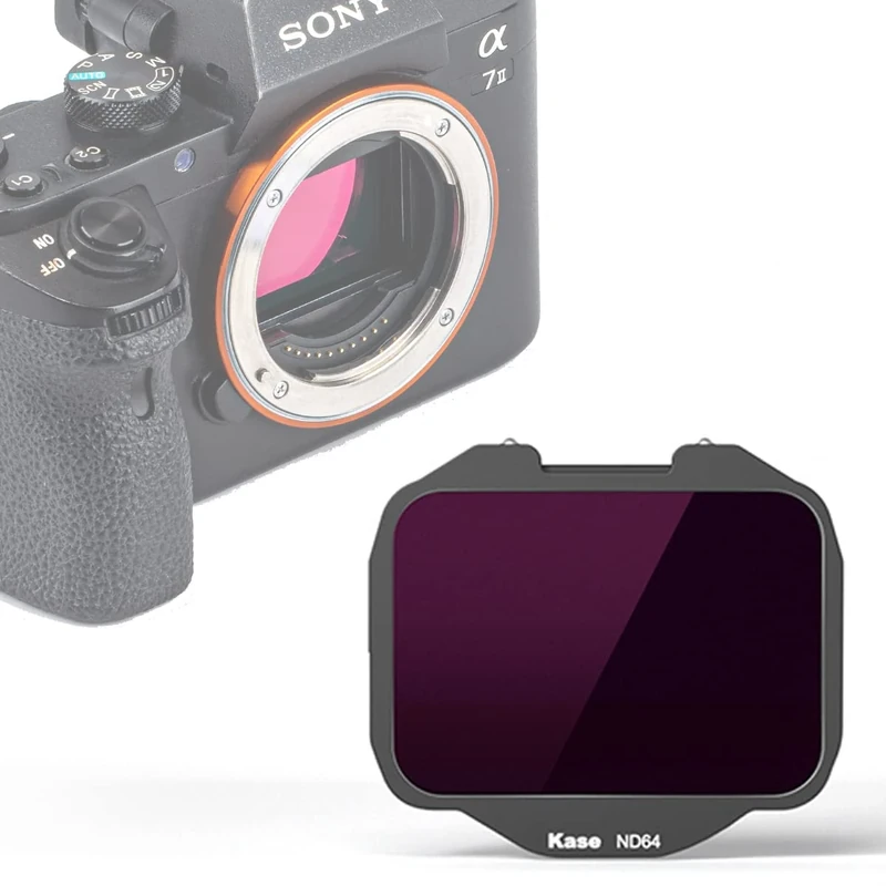 KASE Clip-in ND64 ND1.8 6 Stops Filter,Built-in Camera ND Filter Optical Glass for Sony Alpha Camera A7/A7 II/A7 III/A7R/A7R II/A7R III/A7R IV/A7S/A7S II/A7S III/A9/A9 II/FX3