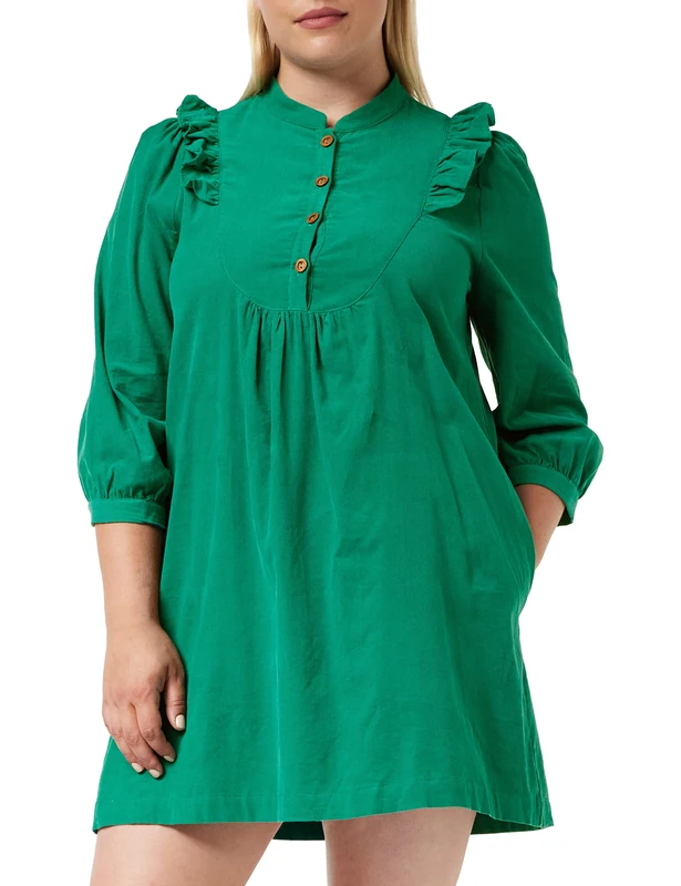 Louche Laury mini Dress in Babycord, Green, Size 14