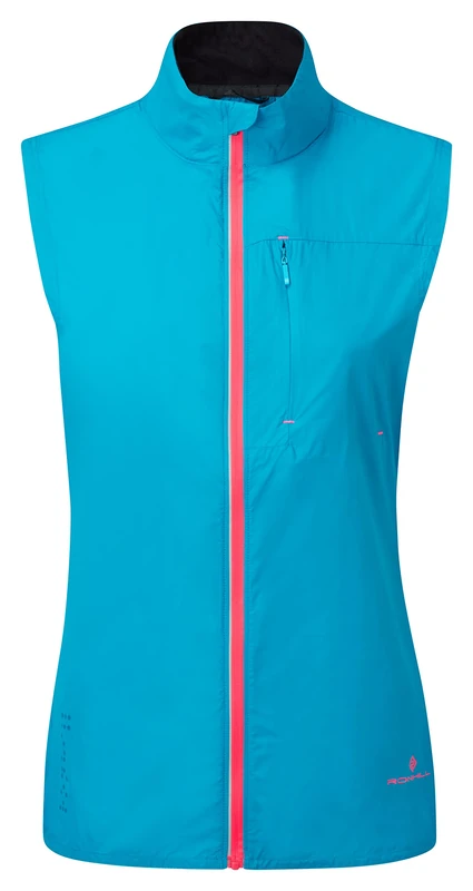 Ronhill Running, Women's Tech LTW Gilet, Azure/Hot Pink, 10