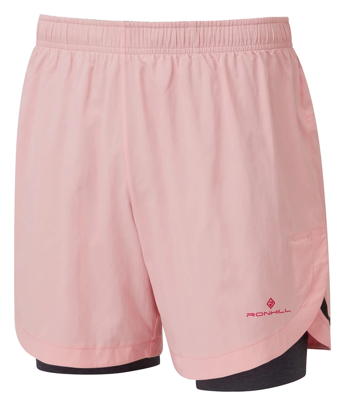 RONHILL, Men's Life 7" Twin Short, Bubblegum/CharcMarl L