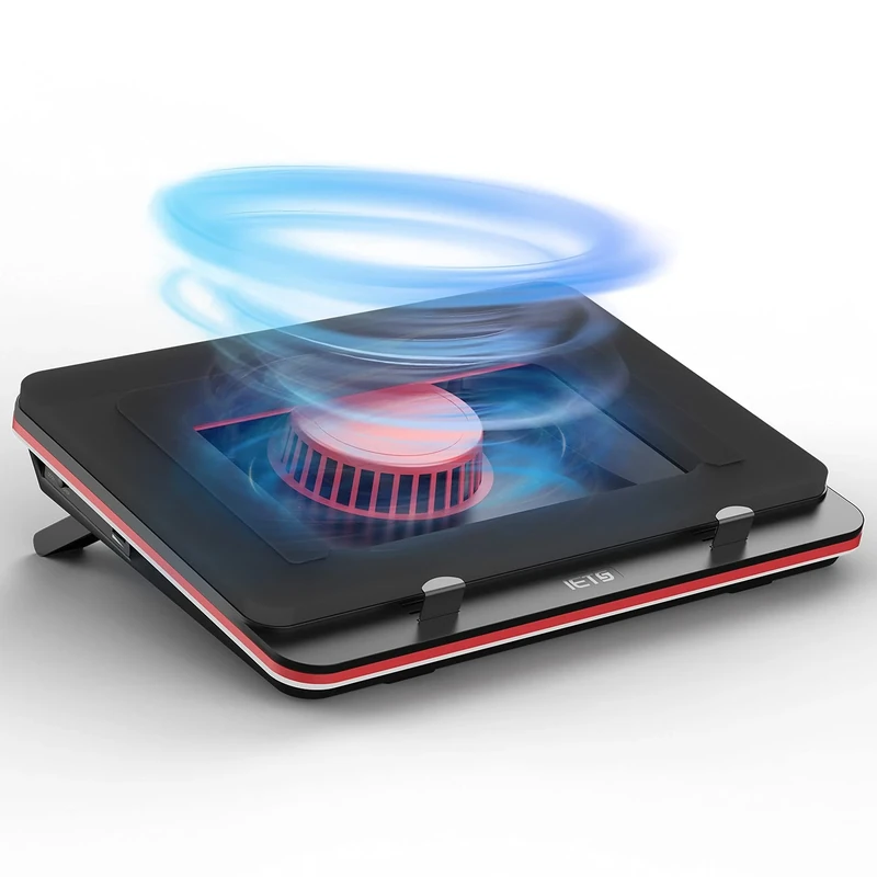 IETS GT500 Powerful Turbo-Fan (5000 RPM) Laptop Cooling Pad with Infinitely Variable Speed,Seal Foam for Rapid Cooling Gaming Laptop,13-17.3inch Laptop Cooler with 3-Port USB Hub - Image 1