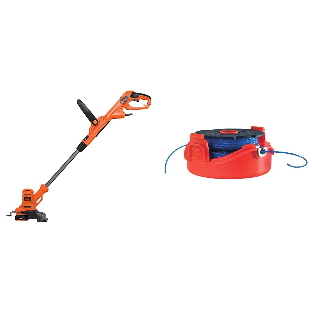 Black + Decker BESTA525GB Strimmer Grass Trimmer, 450 W & A6442-XJ Dual Line