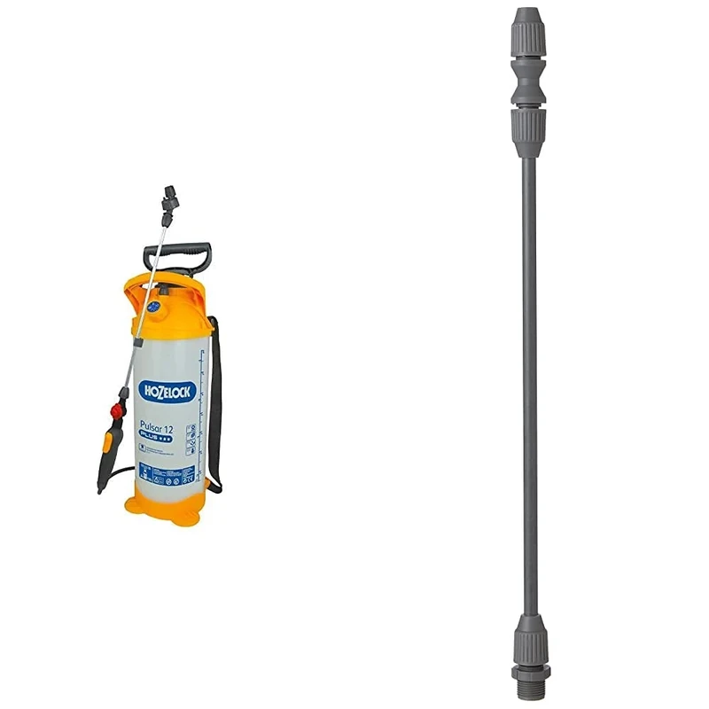 Hozelock Ltd 4312 0000 Pulsar Plus Multisprayer (12 Capacity, 10 Litre max Fill) Pressure Sprayer, Translucent, 200.0 mm*690.0 mm*200.0 mm & 4106 0000 Garden Sprayer Extension Lance, 35.5cm