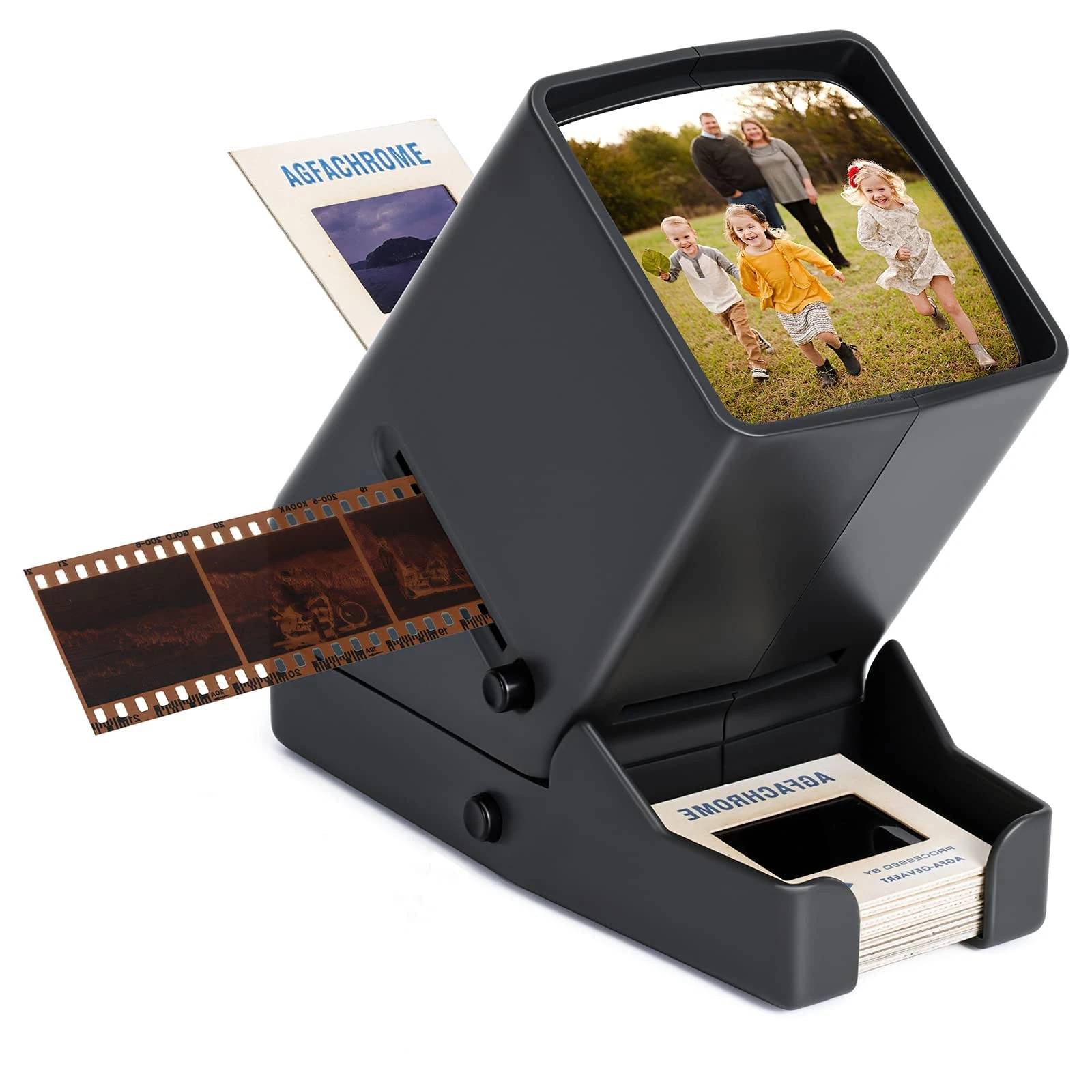 35mm Film and Slide Viewer for Old Slides, Negative/Positive Film 3x Magnification Portable LED Lighted Desktop Viewer with USB Power Cable or Battery Operation