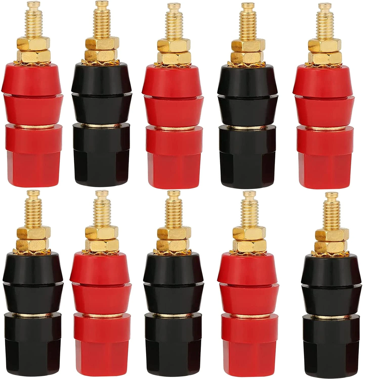 RUNCCI-YUN Binding Post Connector,4mm Banana Socket,Audio Speaker Terminal Panel Mount Banana Socket for Amplifier Speaker Terminal Socket Connector & Audio Video Cable Plugs & Adapter(10pcs)