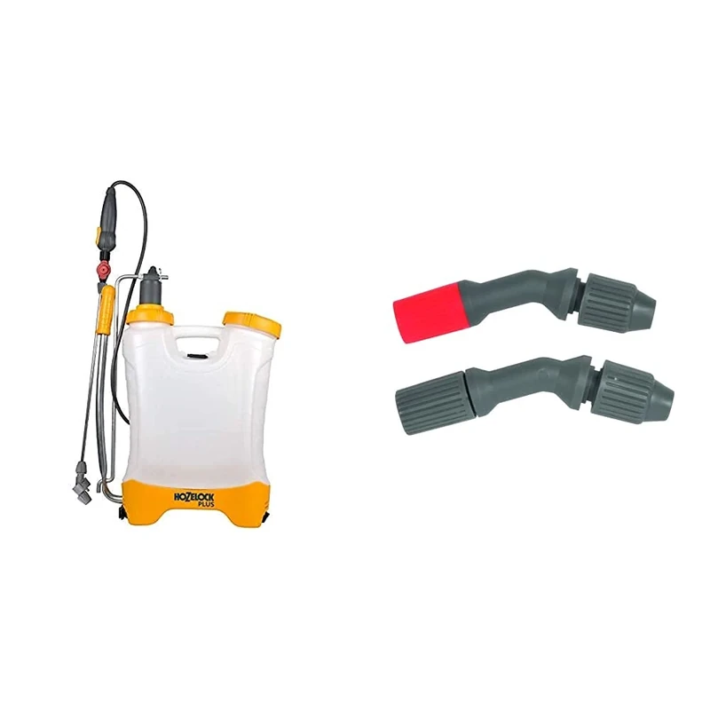 Hozelock Ltd 4712B0000 Pulsar Plus 12 L Comfort Backpack Sprayer Pressure, Translucent, 170.0 mm*600.0 mm*410.0 mm & HOZ4103 Spray Nozzle Set