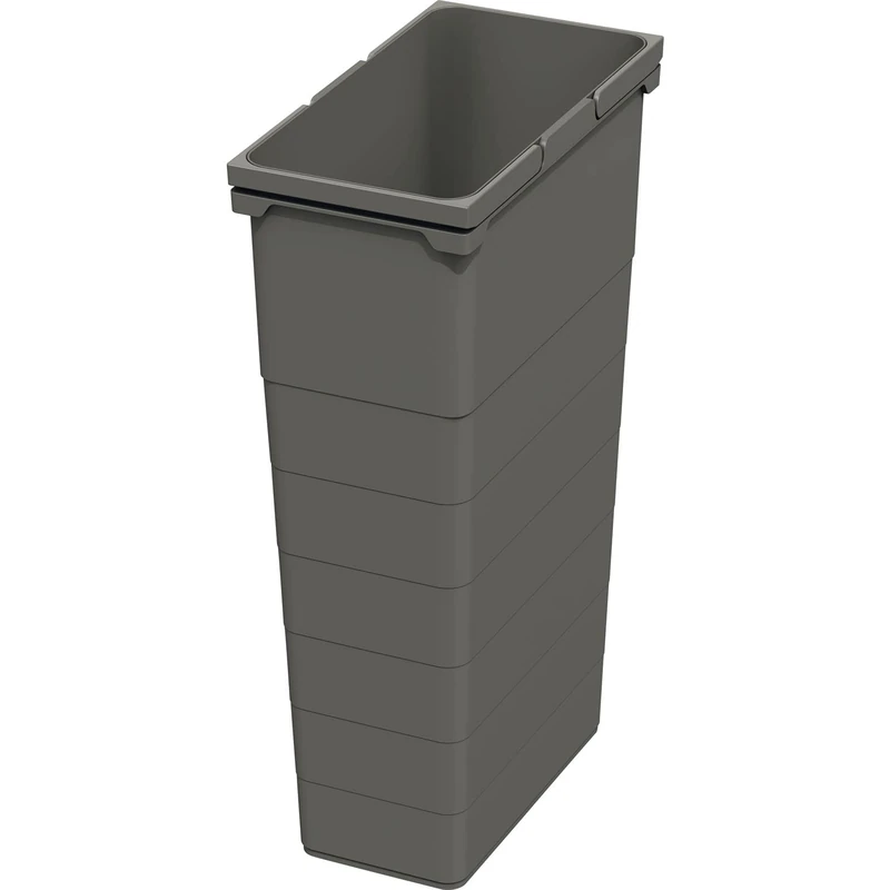 NINKA 5074.90 42514 Rubbish Bin 42 Litres with Handles for Waste Bin Plastic Dark Grey Silver 42 L