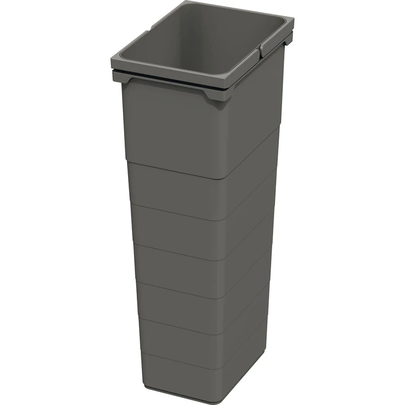 NINKA 5075.90 42514 Waste Bin 32 Litres with Handles for Waste Bin Plastic Dark Grey Silver 32 L