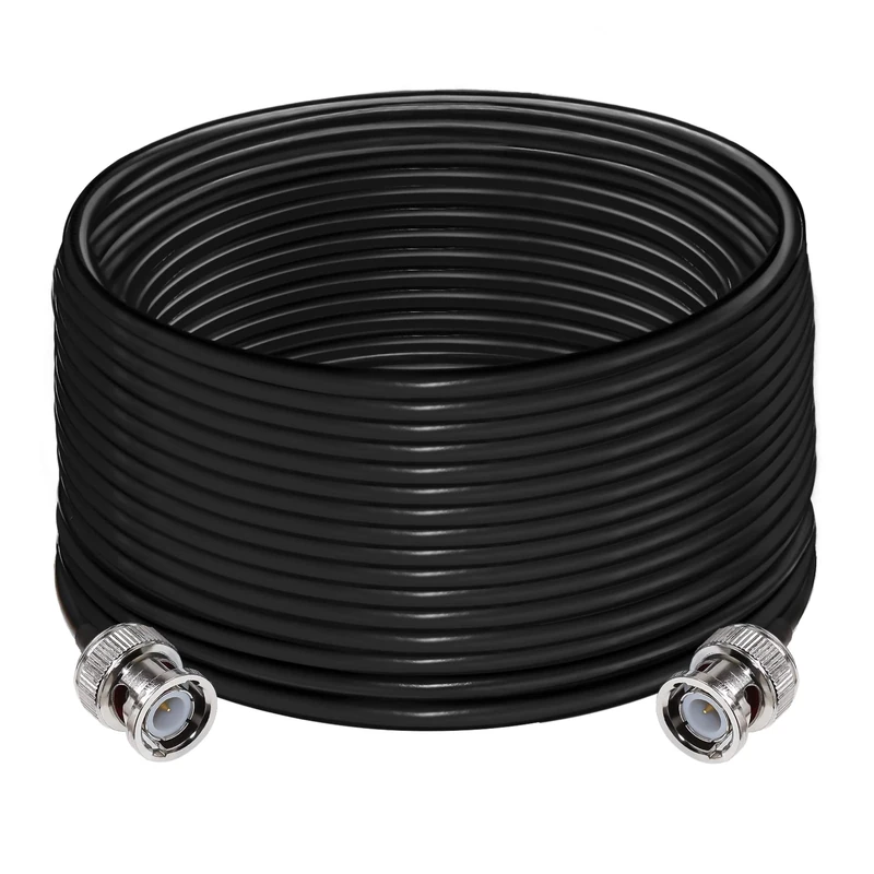 TUOLNK BNC Extension Cable RG58 - Male to Male Jumper, Low Loss 50 ohm Coax Cable - 49.2ft(15M) for CB Radio, Two Way Radio, Walkie Talkie & Wifi Antenna