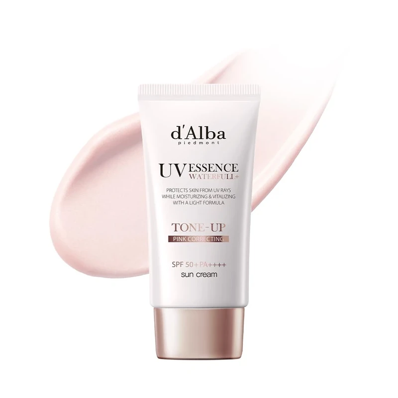 d'Alba Italian White Trufe Waterfull Tone-up suncreen SPF 50+ PA++++,Vegan hybrid UV filters tinted suncreen, glow and brightening suncreen, Korean skincare (50ml)