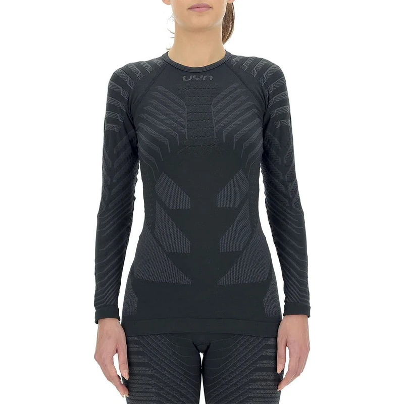 UYN U100291 RESILYON UW LG_SL.ROUND NECK T-shirt Women's Black/Anthracite XS