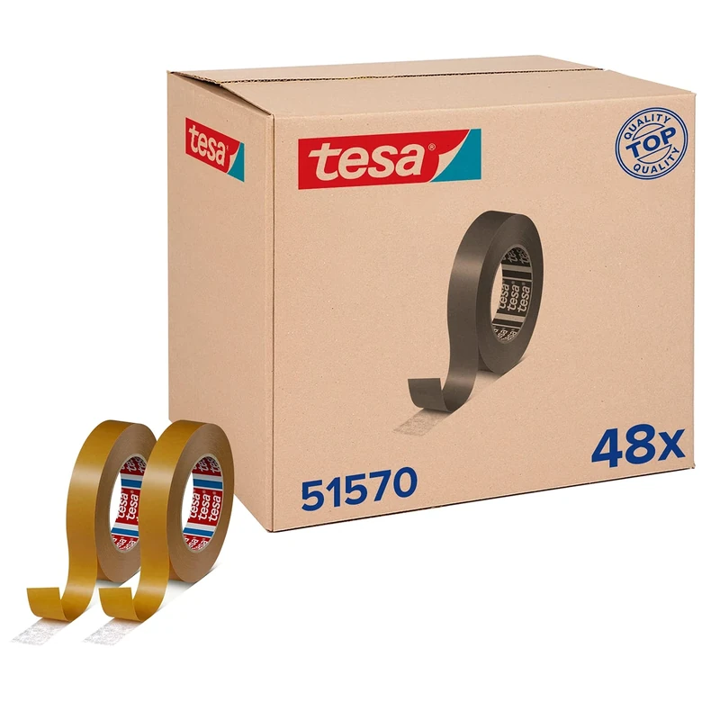 tesa Tesafix 51570-00002-00 Mounting Tape in 48 Pack Versatile Double-Sided Adhesive Tape for Mounting without Drilling 48 Rolls 50 Each Colourless 48 x 50 m x 25 mm