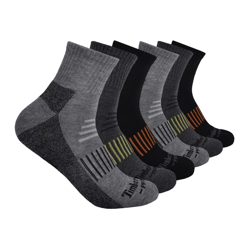 Timberland PRO Men's 6-Pack Quarter Socks, Multi (6 Pack), L - Image 1