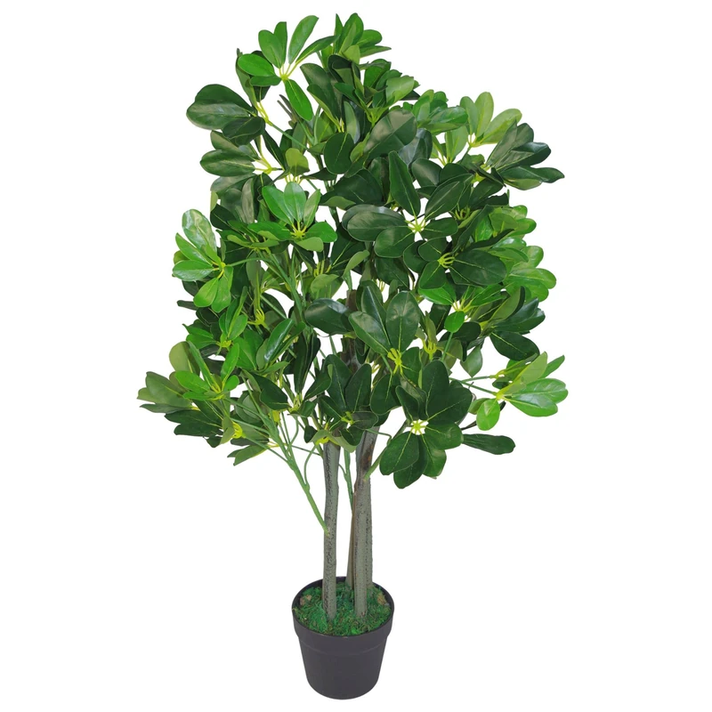 Leaf Artificial Arboricola Evergreen Plant, Dark Green, 95 cm
