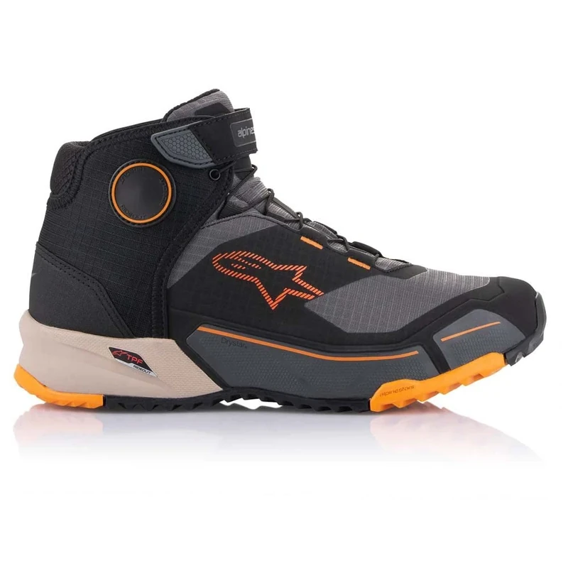 Alpinestars CR-X Drystar Motorcycle Shoes - Black/Orange, 12 UK