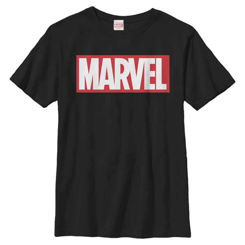 Marvel Boy's Klassisch Brick T-Shirt, Black, XS