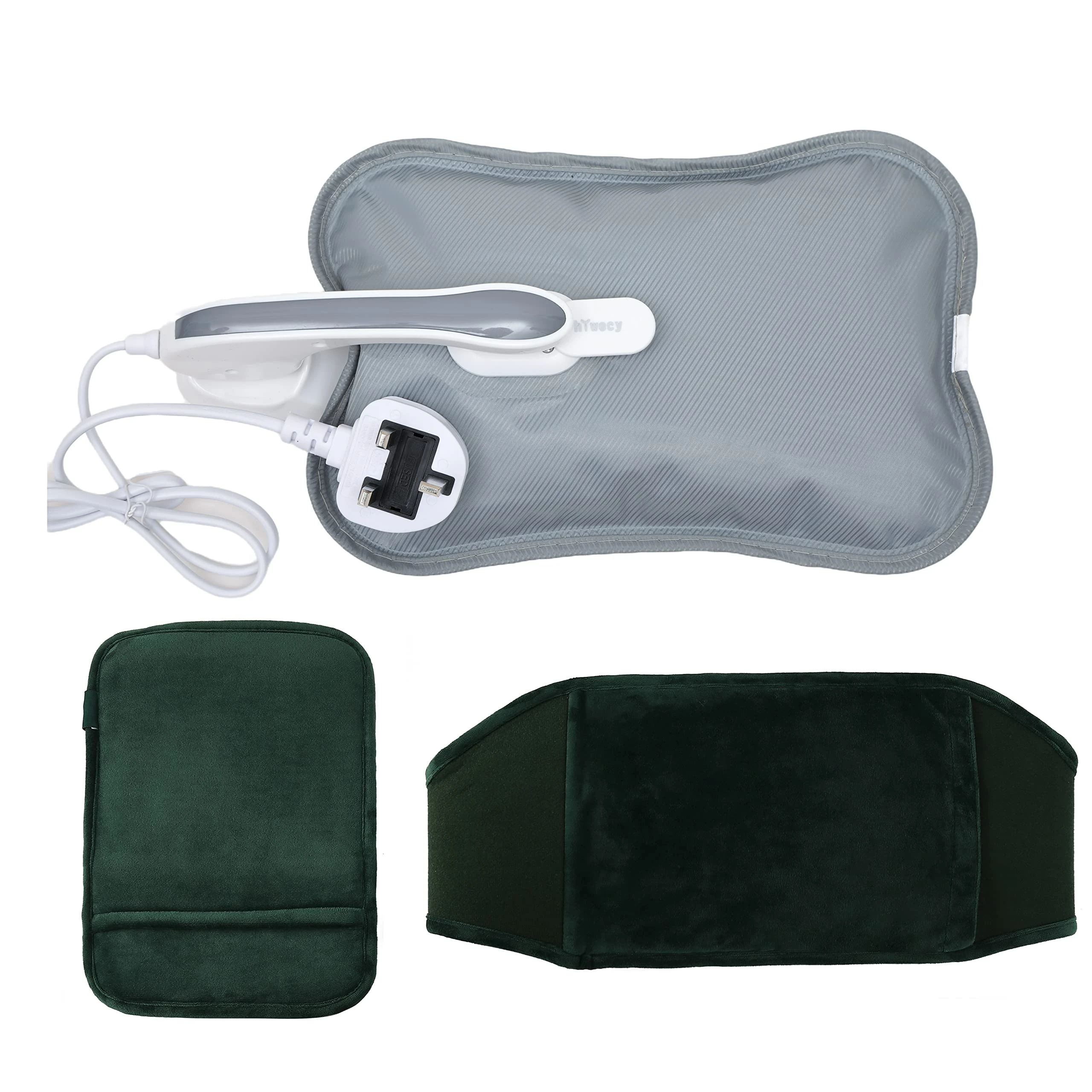 hYwecy Rechargeable Electric Hot Water Bottle with Soft Touch Belt and Warm Glove Bag,Hot Water Bag for Neck,Waist,Cramps,Shoulders Pain Relief