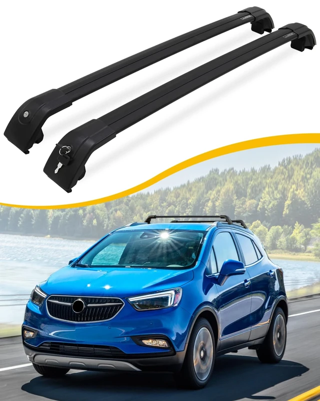 EZREXPM Roof Rack Cross Bars Fit for Buick Encore 2013 2014 2015 2016 2017 2018 2019 2020 2021 2022 2023 Luggage Lockable Crossbars Carrier Cargo Bar (with Flush Side Rails)