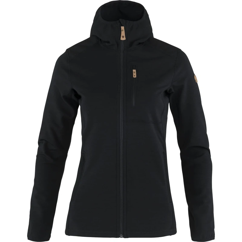 Fjällräven F89765-550 Keb Fleece Hoodie, Women, Black, M
