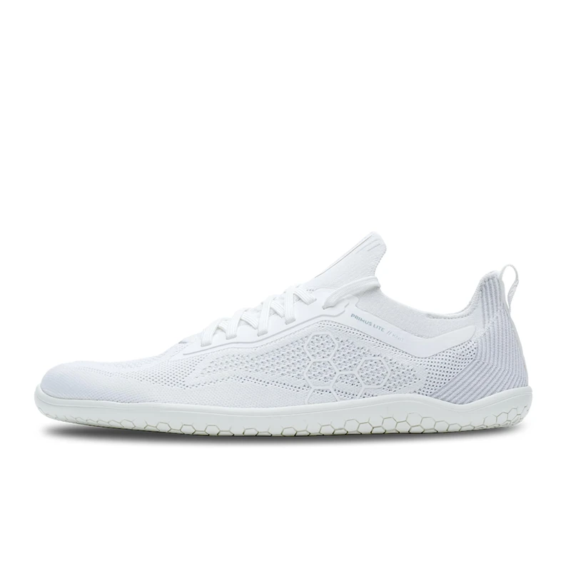 VIVOBAREFOOT Primus Lite Knit Mens | Barefoot Trainers | Ultra-Lightweight Shoe | Build Strength, Balance & Mobility | Wide Fit Grounding Shoes Bright White