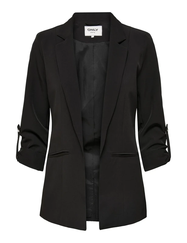 ONLY Women's ONLKAYLE-ORLEEN 3/4 Blazer TLR NOOS Blazer, Black, 42