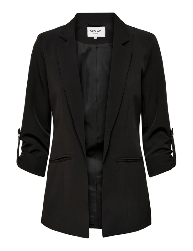 ONLY Women's ONLKAYLE-ORLEEN 3/4 Blazer TLR NOOS Blazer, Black, 40
