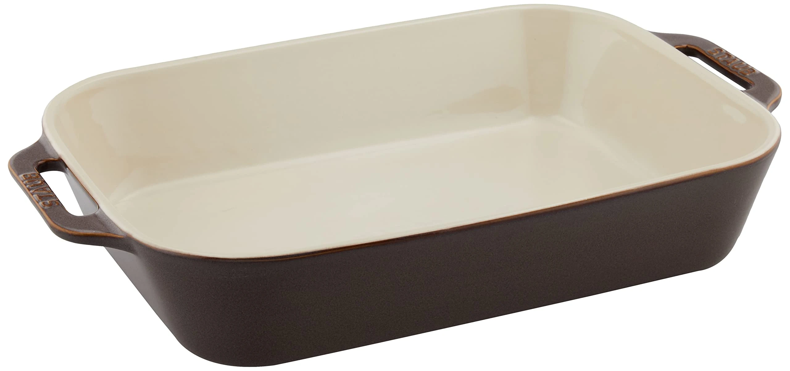 Staub 40511-888 Rectangular Dish, Antique Gray, 13.4 x 9.4 inches (34 x 24 cm), Ceramic Gratin Dish, Oven, Microwave Safe