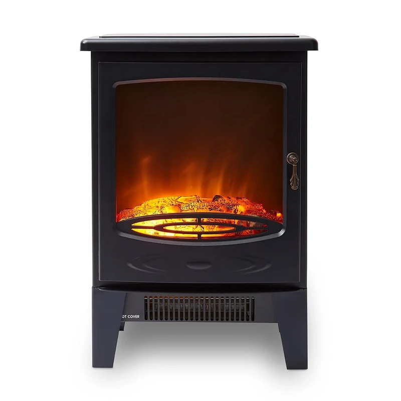 Warmlite WL46040 Jesmond Log Fire Stove, 1.85KW, Black