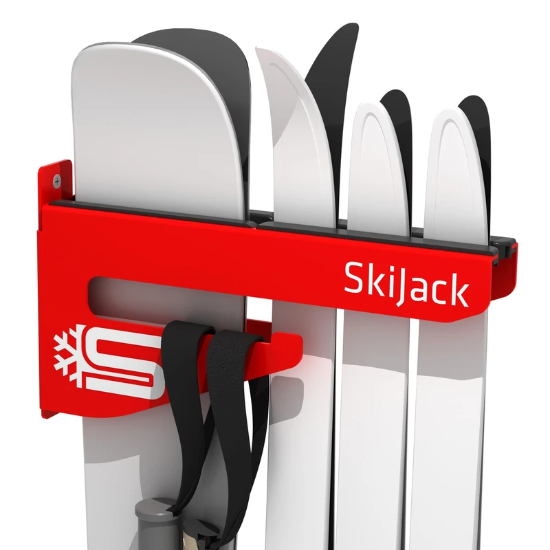 Skijack Unisex - Adult Ski Rack Wallmount, Red, Normal