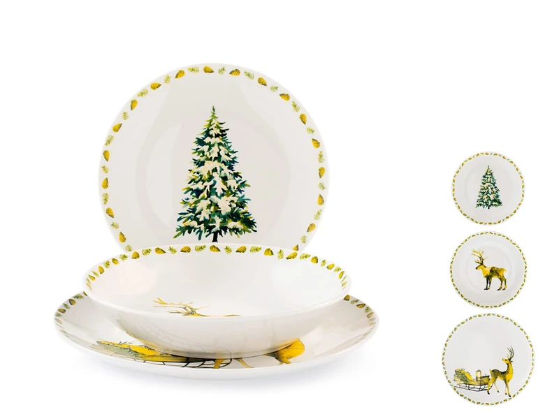 HOME Lappland Coupe 18-Piece Porcelain Dinner Set