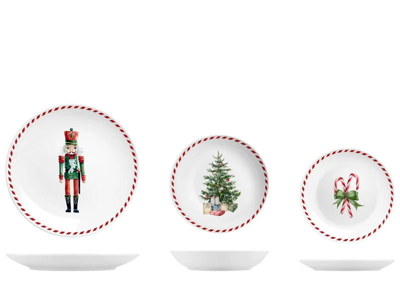 HOME Music Box Tableware Coupe 18 Pieces, Porcelain