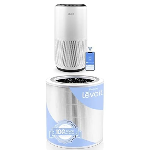LEVOIT Air Purifiers for Large Home Bedroom 83m², CADR 400m³/h, Alexa Enabled, H13 HEPA Filtere, White & Core 400S-RF Air Purifier H13 HEPA Replacement Filter
